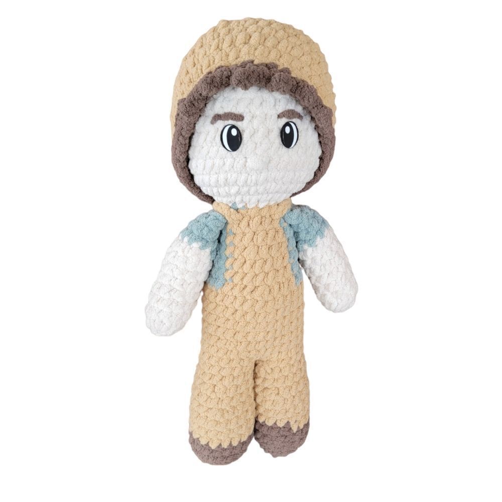 Handmade Crochet Boy Farmer Fisherman Doll Plush Plushy Armugami